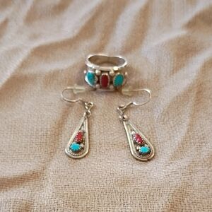 Silver and Turquoise Jewelry Set
